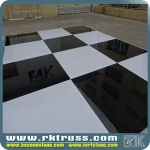 RK shiny party wedding dance floor/used plastic pvc vinyl black and white dance floor