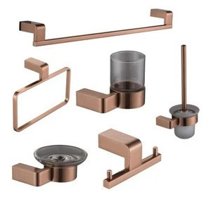Rose Gold Plated High Quality Aluminum Bathroom Accessories Set