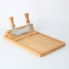 Rubber Wood Cheese Board Set with Wire Cheese Slicer