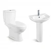 Sanitary wares ceramic water closet white color wc toilets bowl pedestal basin set washdown two piece twyford ghana toilet