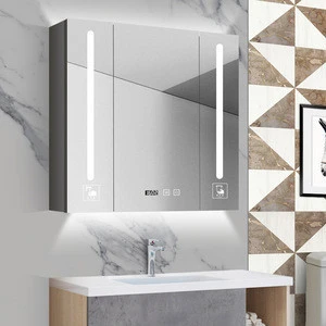 Saving Space Bathroom Furniture Stainless Steel Vanity Washing Machine Cabinet with LED mirror