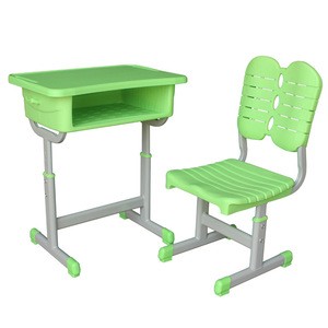 School Furniture Factory Directly Desk Chair Set Metal Leg 1.2mm Single Student Classroom Desk And Chair With Hook