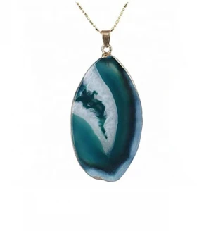Sea Blue Agate Slice Gemstone, Designer Agate Pendant: Wholesaler, Supplier and Manufacturer of Agate Stone Products