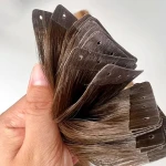 Seamless Double Side Invisible Tape Hair Extension, Ethical Resourced Cuticle Tape In Hair Extension with Hole