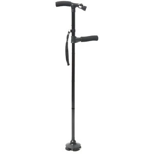 Self Standing Two Handles Adjustable Crutcher Folding Walking Stick Walking Cane With LED Light