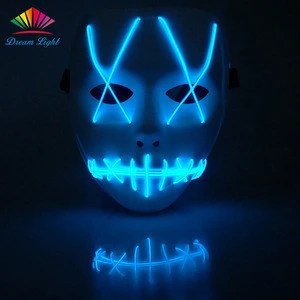 Sew mouth Halloween Mask LED EL Wire Mask