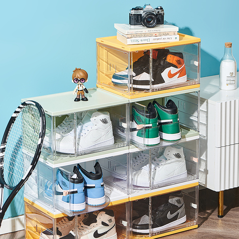 Buy Shoe Box Clear Plastic Stackable,drop Front Shoe Box With Clear ...