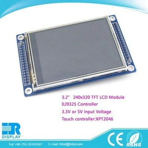 small lcd display 3.2" 240x320 pixels tft lcd module ILI9325 or ILI9328 with resistive touch screen XPT2046