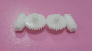 Small plastic worm and plastic worm gear for motor