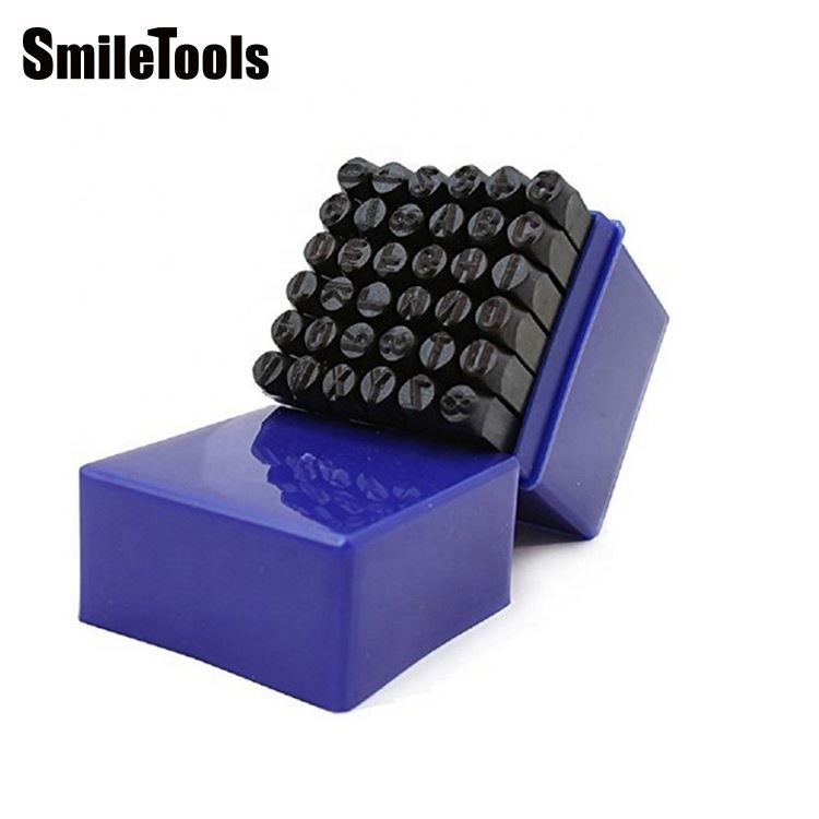 Smiletools 1/8 Inch 3mm Letter and Number Stamp Set 36pcs Alloy Steel Metal Stamp Punch Set