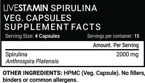 Spirulina Capsules 500mg Anthrospira platensis Weight Management Supplement GMP ISO