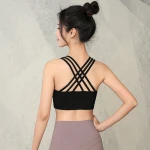 sports underwear shockproof sling belt beauty back  gather fitness yoga running bra backless yoga bra