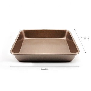 Square Cake Pan 9-Inch Bakeware Non-Stick Heavy Duty Carbon Steel Pan Deep Dish Oven Baking Mold Baking Tray Ovenware