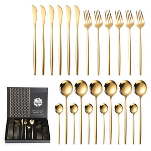 Stainless Steel Dinner Set 24pieces Knife Fork Spoon Gift Box