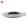 Stainless Steel Fish Shape Oval Plate with Fish Design Serving Dish Tray Food Plate 35/40cm