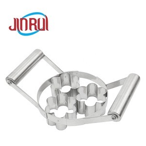 Stainless steel flower shape cookie biscuit cutter mold cake mousse ring mould with press dessert pastry tools