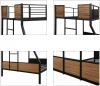 Steel twin bunk bed modern style metal bunk bed with safety rail