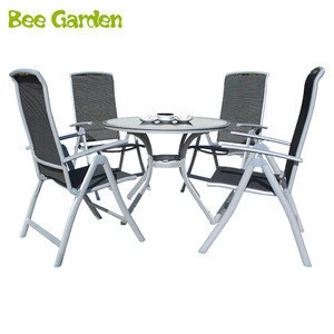 Stock Indoor Outdoor Garden Pool Furniture Folding Cafe Dinning Table Set