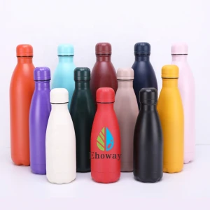 Stock Insulated Stainless Steel Cola Shaped Bicycle Powder coating Sport Reusable Water Bottle Outdoor Use