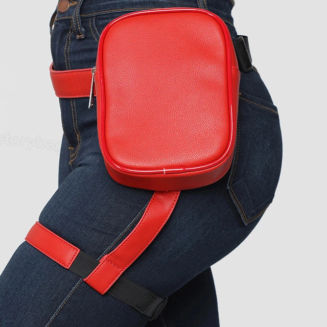 Stylish Leather Waist Bag Portable Leg Harness Thigh Fanny Pack for Men and Women