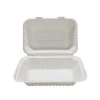 sugarcane bagasse take away boxes for  restaurant, 9in.*6in. environmental clamshell