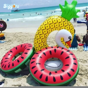 Summer Pool Floats Watermelon Swimming Ring Thick Inflatable Life Buoy Swim Ring