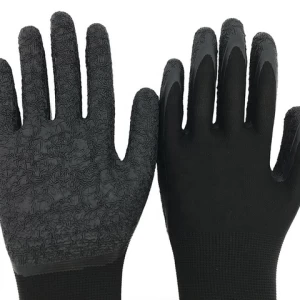Super anti slip and wear resistant latex coated glove 15 gauge nylon coating waterproof glove