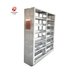 Super Strong Modern Design Double Sides Steel Librar Furniture 6 Layers Customized Library Shelving