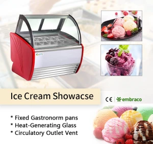 Sweet Showcase Glass Display Ice Cream refrigerator Refrigerator Display Ice Cream Freezer