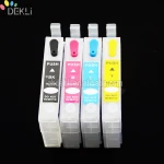 T502 Refillable ink cartridge for Epson WF 2860 WF 2860 Refill ink cartridge with Permanent Reset chip