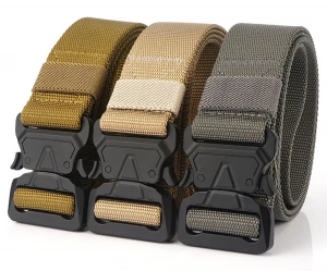 Tactical Nylon Belts Adjustable Military Automatic Metal Buckles WaistBand Casual Sport Training Police Belt