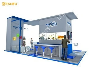 TANFU 6x9.5 or 6 x 9.5 Island Style Trade Show Equipment Display with Meeting Room and Long Reception
