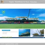 Tensile fabric architecture membrane structure for stadium roof covered canopy