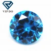 The factory wholesale round shape aqua blue color cubic zirconia loose stone artificial gems 0.8-16mm synthetic CZ diamond