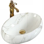 The Newest Italian Carrara Natural Stone Art Ceramic Wash Basin, Ceramic Bathroom Vessel Sink White Bathroom Sink Cabinet
