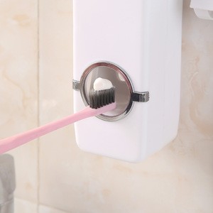 Toothbrush Holder Wall Mount Strong Automatic Dental Paste Dispenser Bathroom