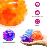 Tpr Decompression Stress Reliever Squeeze Fidget Beads 6cm Stress Ball