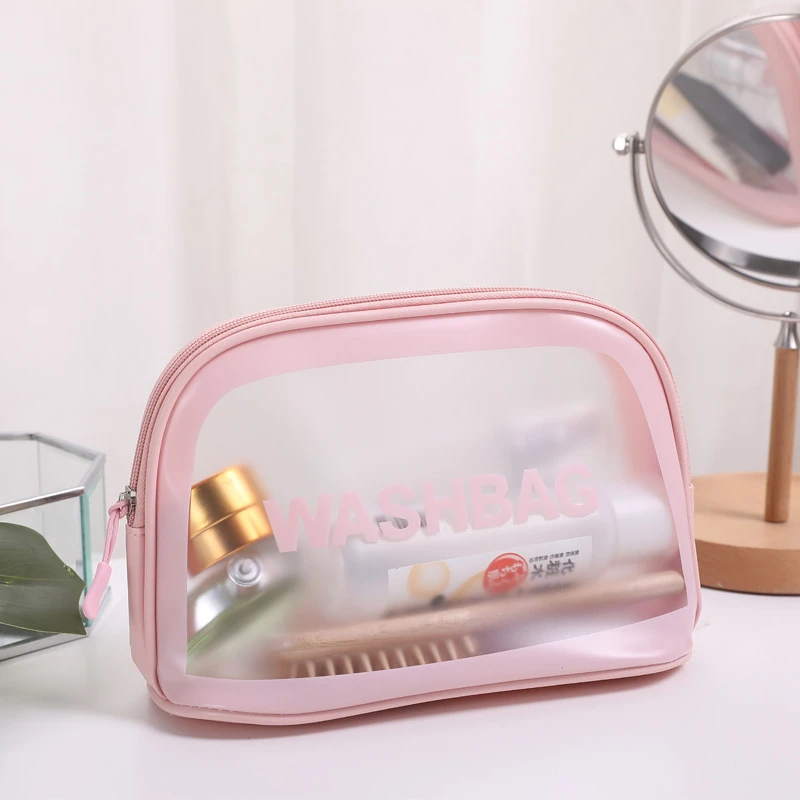Transparent PU PVC Bag Color Clear Cosmetic Bag Travel Pouch Make Up Waterproof Bag