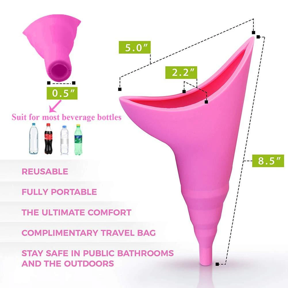 Travelling Camping Tools Outdoor Portable Female Standing Pee Reusable Silicone Urinal Women Toilet Urine Device