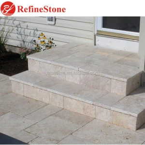 Travertine Stairs and Step,High Quality Beige Travertine Marble Steps