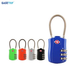 TSA Approve Bicycle Chain Combination Lock Travel 3 Dial Lock Cable Padlock TSA Luggage Suitcase Lock