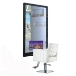 TV hairdressing salon equipment wall mounted hair styling salon mirror hair cutting barber station