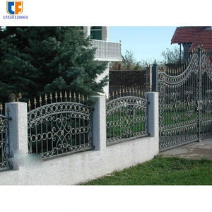 USA fancy hot selling graceful rustic welding short gold spear points decor gates and steel fence design