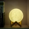 USB Charging  remote control LED 3D Printing Moon Lamp Night Light