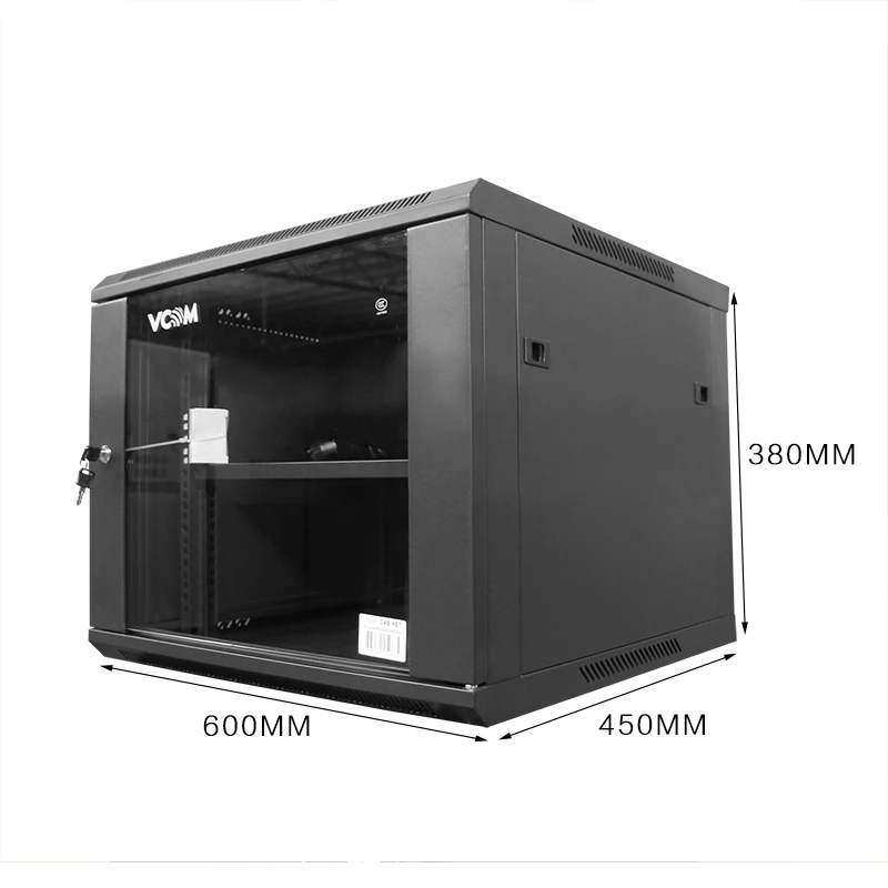 VCOM DDF 19inch 6u Wall Mount Box Network Cabinet Storage Office Metal Case Networking Server Rack