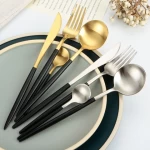 Wedding Cutipol Goa Flatware Sets,manufacturer Luxury Stainless Steel Matte Silver Black Gold cutlery set