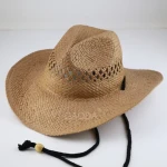 Western Outback Hat Straw Hat Classic Western Style Chic Cool Cowboy Hat with Hollow Pattern Design for Mens