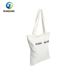 White Reusable Handbags Eco Friendly Cotton Canvas Tote Bags