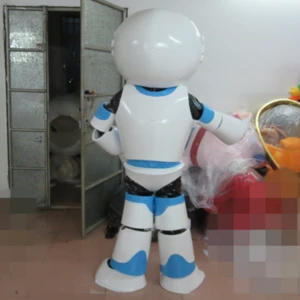 White robot mascot costume/custom mascot costume