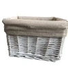 white wicker basket with linen for storage decorate MIN gift basket